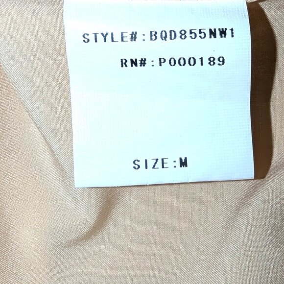 Blaque Label	| Revolve V-Neck Midi Slip Dress in Nude Cream | Size Medium - Picture 8 of 12